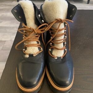 Marc Fisher Black and Tan Ankle Boots